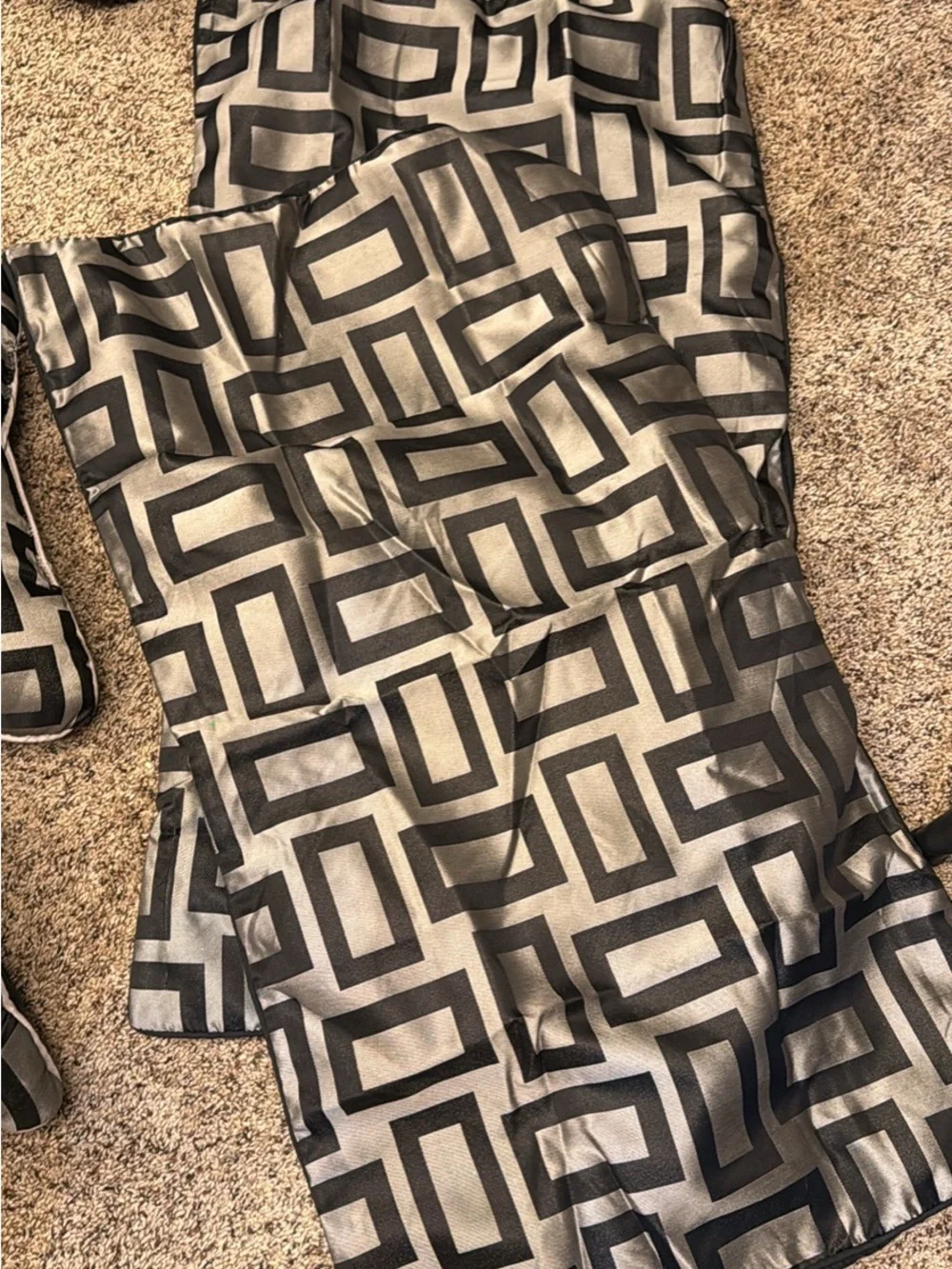Geometric Black & Silver Comforter Set with Accent Pillows